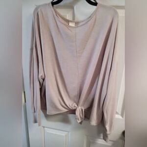 H&M Women's Cream Tie-Front Top